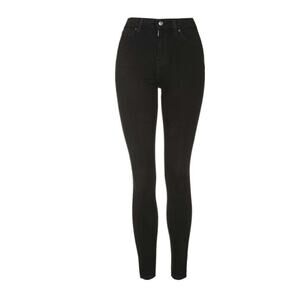 Topshop NEW MOTO Black Jamie Jeans 36 x 30 High Waist Ankle Grazer Stretch